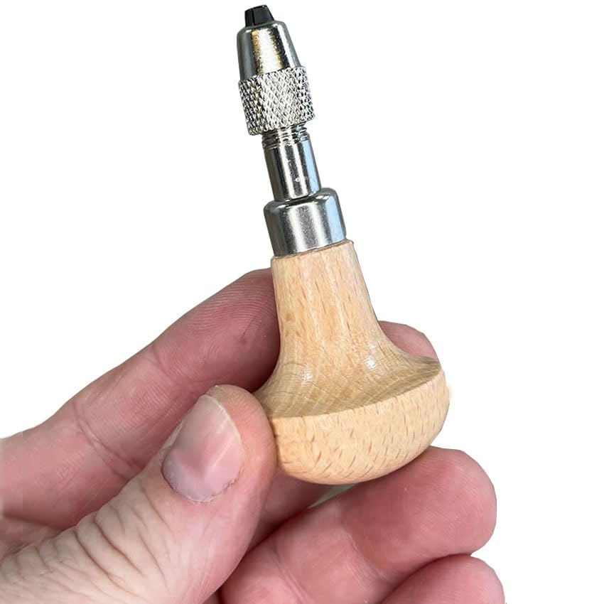 Graver Chuck Mushroom Wooden Handle Millgrain Reamer Broaches Pin Vise File Vice 2 Collet 0-3 mm