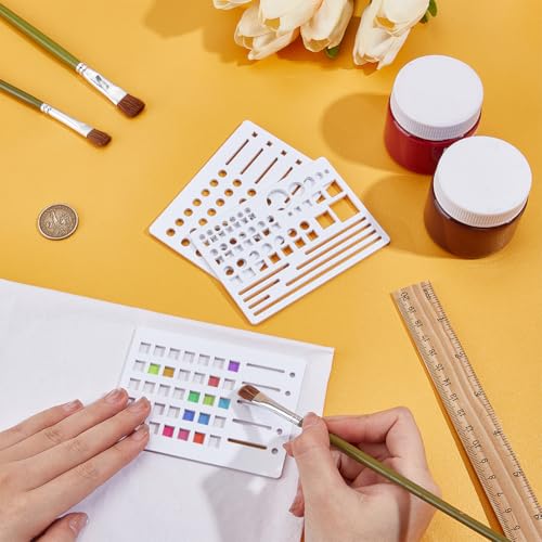 BENECREAT 3Pcs Grid Journal Stencil, Handmade Flexible Record Template, Planner Stencil for Bullet Journaling, Reusable Calendar Planners, Durable Writing & Drawing Tools - style: Rectangle