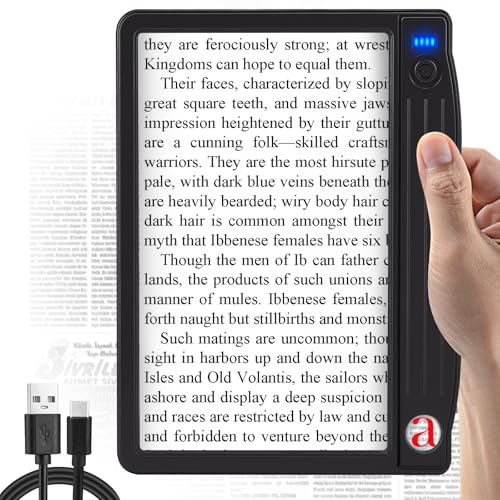 6X 30X Magnifying Glass with Light, Page Magnifier for Reading 4.3x7.1in
