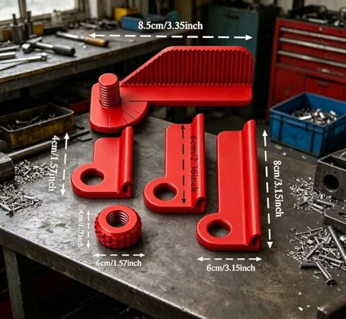 Precision Drill Guide Block for Straight Holes, DIY Jig with Angle Adjustment, Compact for Woodworking Metalworking,Red