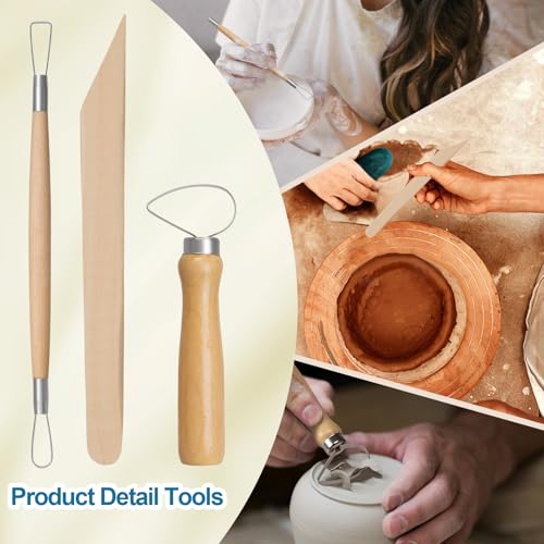 Amrules 8 Pcs Polymer Clay Sculpting Tools Kit for Adults, Light Yellow - color: Lightyellow-8Pcs