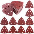 Glarks 50-Pieces 90mm / 3.5 Inch Triangle Mouse Detail Sander Sandpaper Sanding Paper Hook and Loop Assorted 40/60/80/120/180/240/400/600/800/1000 Grits for Random Orbital Sander(6 Holes)