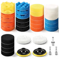 4 Inch 33 PCS Buffing Polishing Pads, Car Foam Sponge Drill Attachment - color: 33 Pieces