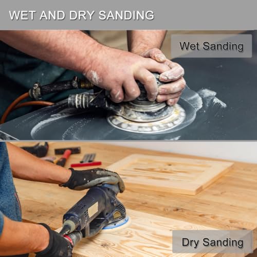 6 Inch 50 Pcs Wet Dry Hook and Loop Sanding Discs, No Hole, 5000 Grit - style: Grit 5000