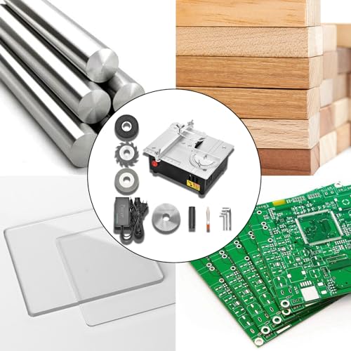 Precision Mini Electric Table Saw, DIY Hobby Handmade Woodworking Bench Cutting Machine Adjustable Cut Depth Small Desktop Saw for Miniature Wood Craft (Regular style) - style: Regular style