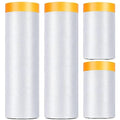 4 Rolls Pre-Taped Painting Masking Film, 3 Sizes