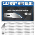 DIYSELF 100 Pack Hobby Knife Blades #24, Carbon Steel Precision Blades - style: #24