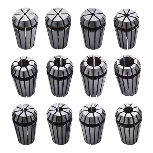 ER-16 Spring Collet Set 12 PCS 1/32-3/8 for CNC Super Precision Milling Lathe Tool Workholding Engraving