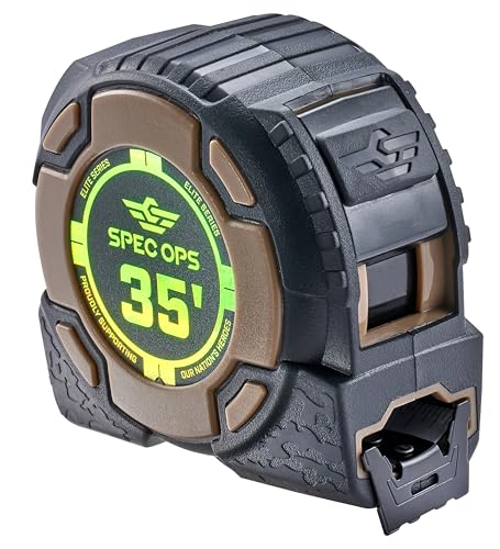 Spec Ops Elite Heavy Duty Tape Measure, Premium, 1.25" Blade, 35' - color: Non-Magnetic, size: 35-Foot