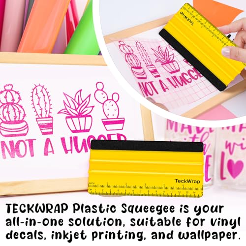 TECKWRAP Professional Felt Squeegee for Vinyl, Yellow, 2 PCS, 6"x2.9" - color: 2pcs Yellow