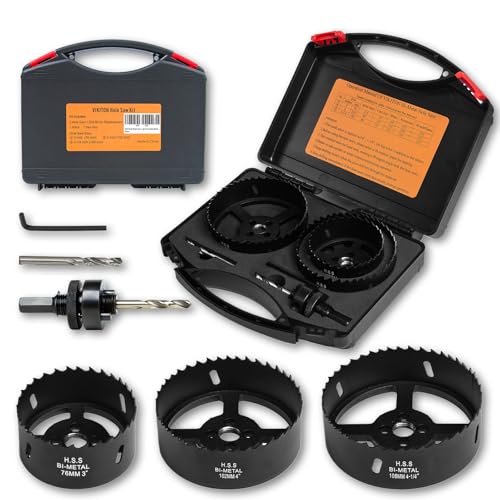 Hole Saw Kit for Wood Metal Plastic, Bi-Metal Cutter Set, 3PCS - color: Black