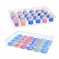 2 Pack Fixed 24 Grids Clear Plastic Organizer Sorting Tray - size: Fixed 24 Grids