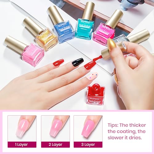 Regular Nail Polish Set Non Gel, Quick Dry Bulk Nail polish Non Gel - color: Regular Colors