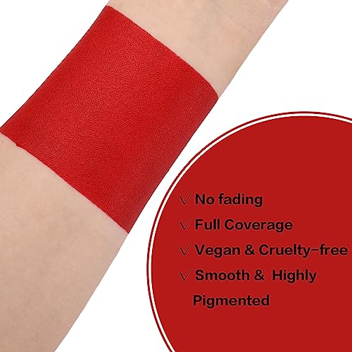 BADCOLOR Red Face Body Paint Eye Black Stick, Cream Blendable Face Painting Sticks for Sports Softball Football Baseball, Facepaint for Halloween Clown Joker Devil Cosplay Costume Parties Events - color: 1PCS Red
