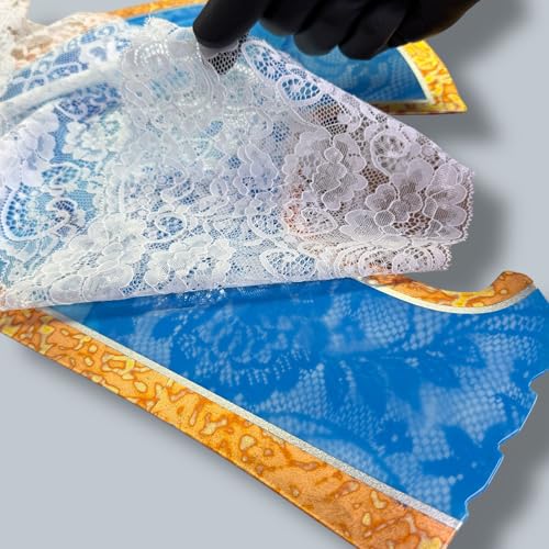 LiME LiNE Lace Stencil for Airbrush & Spray Paint - Reusable Automotive Custom Paint Art Template for Cars, Motorcycles, Helmets & DIY Projects (White Floral Lace.)