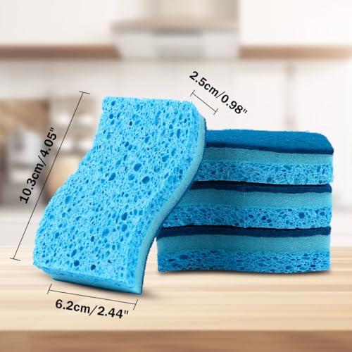 AIDEA Sponges Kitchen-24Count, Non-Scratch Scrub Sponge, Sponge for Dishes - color: Light-blue-standard