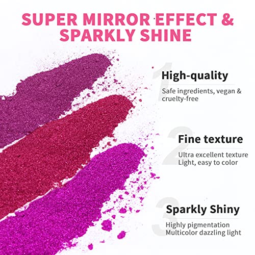 SAVILAND Mirror Chrome Nail Powder Set, 48 Colors - color: 08-48PCS Chrome Nail Powder Set
