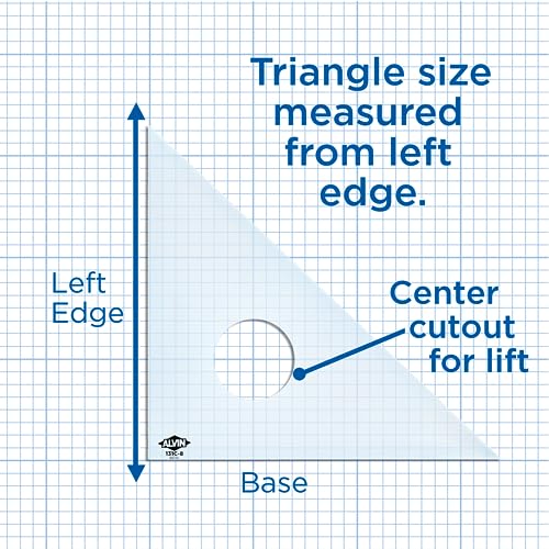 ALVIN Drafting Triangle, Clear Acrylic, 45/90 Degrees, 24 in, 131C-24 - size: 24", style: 45/90 Degree