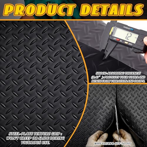 Leinuosen Extra-Long Workbench Mat 24" x 70.5", Scratch-Resistant PVC Work Bench Pad, 1.2 mm Thick Non-Slip Textured Surface for Woodworking, Painting, Crafting, DIY Table Protection - size: 24" X 70.5"