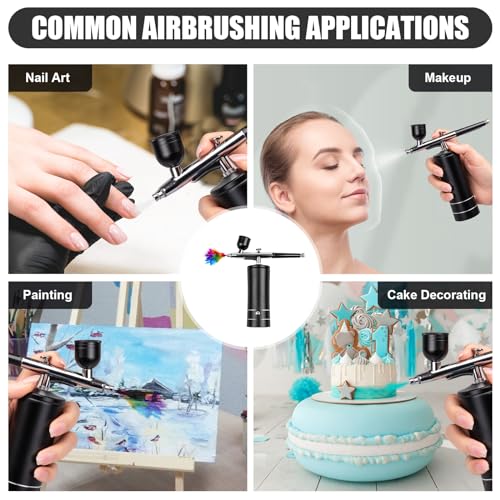 Esakoya Portable Airbrush Kit, Rechargeable Airbrush Kit with Compressor