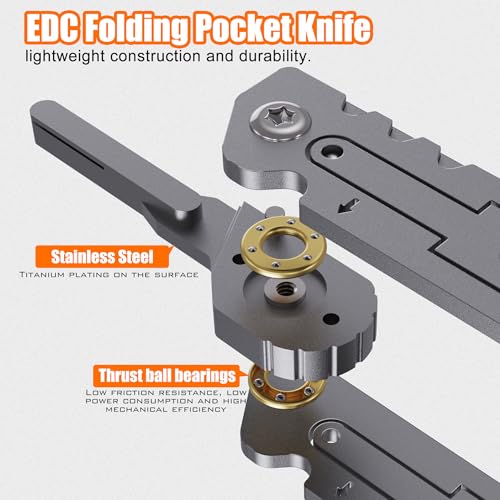 Folding Scalpel Knife-Small Keychain Knife Compact EDC Tool with 11 Replaceable Scalpel Blades-Stainless Steel Pocket Cutter for Packages,Boxes,Ropes&Crafts