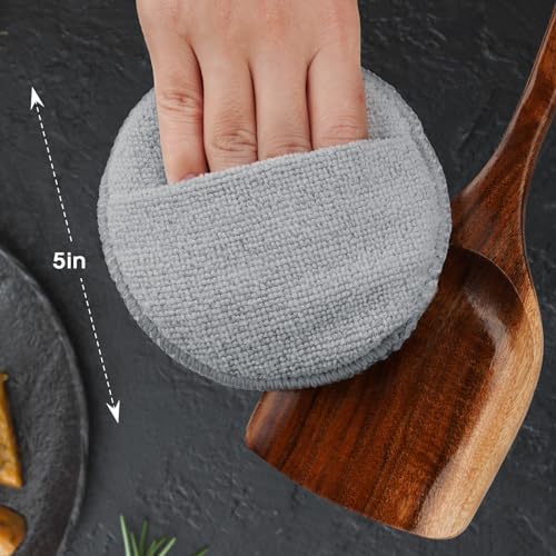 NiHome 5 Inch Wood Conditioner Cutting Board Wax Oil Applicator Pads 4 Pack - color: Gray (4-pack), size: 5 Inch