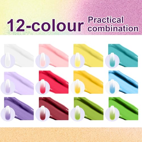 Gradient Painting Gel, 12 Bright Colors Ombre Gel Nail Polish - color: Solar Flare