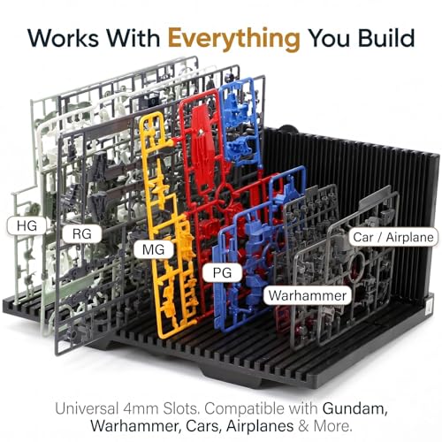 HUBEST Model Parts Organizer, Foldable L-Shape Rack for Gundam Building Kit