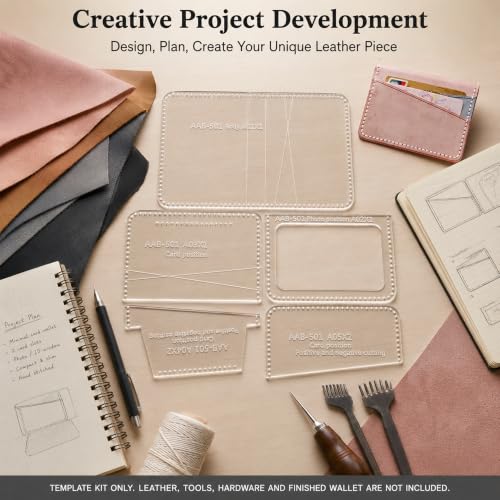 RIVEENY Acrylic Leather Craft Template, DIY Pattern Tool for Coin Purse - color: AAB-501