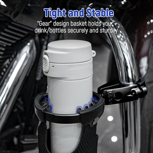 LEXIN C3 Motorcycle Cup Holder, Mount for 7/8"-1 1/4" Handlebars, Black - color: C3 Black