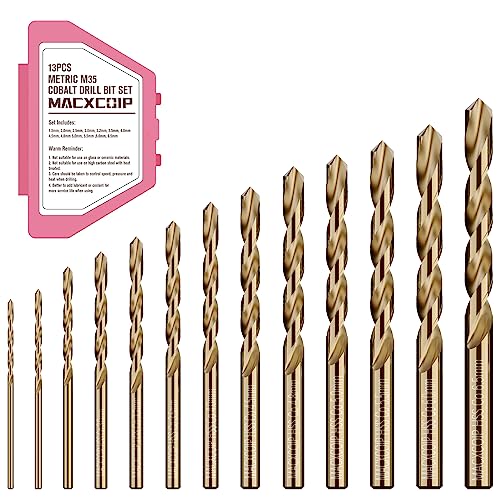 Metric 13Pcs(1.5mm-6.5mm) M35 Cobalt Drill Bit Set - size: 1.5 mm-6.5 mm (13 pcs)