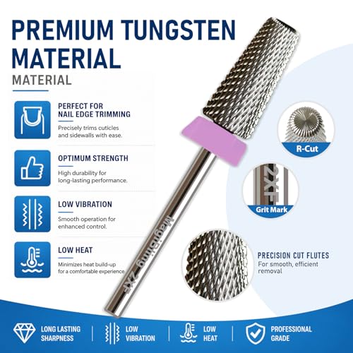 2XF 5-in-1 Large Barrel Nail Drill Bit, 3/32”, Two-way Rotation - color: Original silver, size: Double Fine