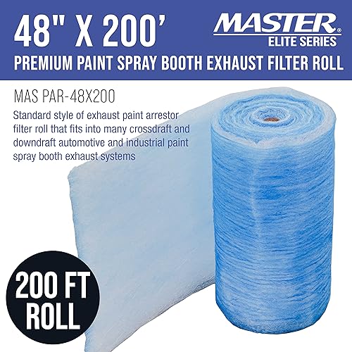 Master Airbrush Elite Paint Spray Booth Exhaust Filter Roll 48" x 200' - size: 48 inches x 200 Feet