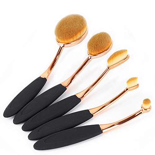 Yoseng Oval Foundation Brush 5 Pcs Toothbrush makeup brushes Fast Flawless Application Liquid Cream Powder Foundation - style: Style A