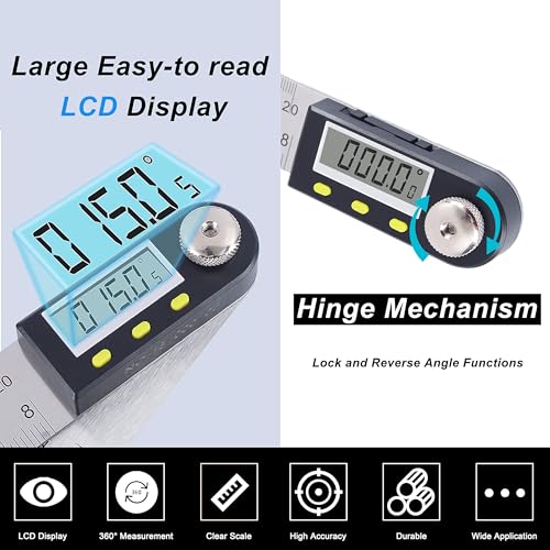 Yangoutool Digital Angle Ruler 20inches/500mm - size: 500mm/20-Inch