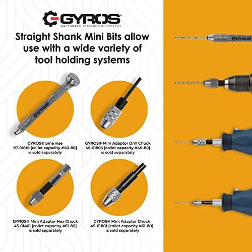 GYROS 12 PCS #51 Micro Drill Bit Set – Small Drill Bits for Jewelry, Plastic, Resin, & Soft Metal – High-Speed Steel Wire Gauge Mini Twist Drill Bit Set for Pin Vise Hand Drill & Rotary Tool - size: #51 (.0670”/1.702MM)