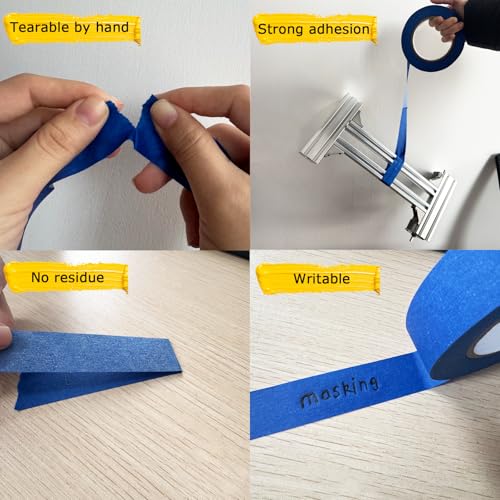 4 Rolls Premium Painters Tape, Blue Tape, Masking Tape, Paint Tape for Multi-Purpose, Painting, Painter's, DIY Crafts Arts (88yd =0.94IN*22yd*4) Decoration Labeling No Residue, Easy Removal - size: 4 Rolls, 0.94IN X 22YD