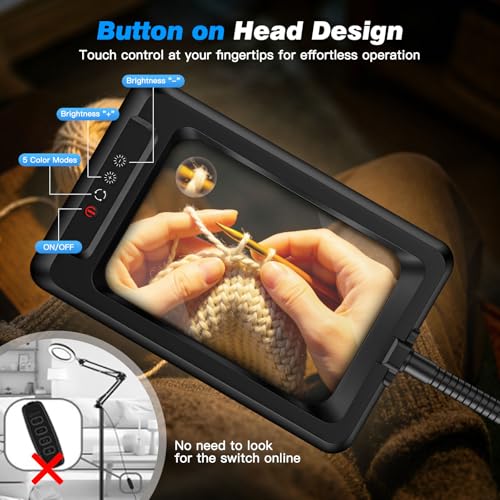 MoKo 10X Magnifying Glass with Light and Stand, Extra Large Lens