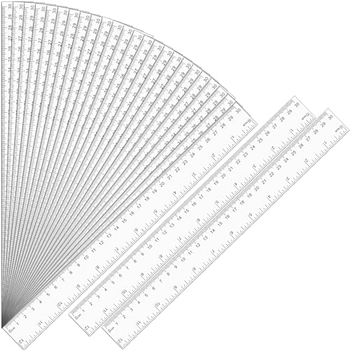 Ruler, 32 Pack 12 Inch Clear Plastic Rulers Bulk for Classroom - color: Clear