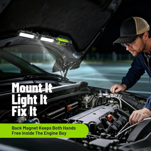 Rechargeable Magnetic Work Light: 2500LM Work Light for Mechanics