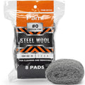 PAMI #0 Medium Fine Steel Wool Scrubber Pads,Reusable,Non-Scratch,8-Pack - style: #0 - Medium Fine