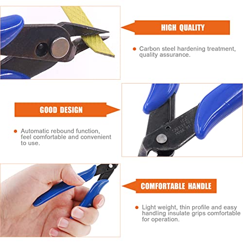 6Pcs 5 Inch Micro Wire Flush Cutters, Precision Plastic Model Flush Cutter Side Cutting Pliers, Ultra Sharp Flush Nippers Tool For Electronics Industry/Jewelry Processing/Hobby Model Making