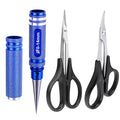 3-Pack HobbyPark RC Body Reamer Hole Puncher and Curved Scissors & Straight Scissors Trimming Tools Set for RC Car Body Shell Lexan Plastic
