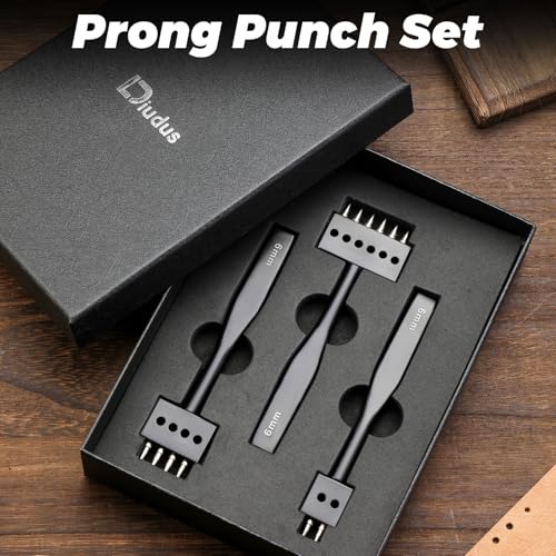 Leather Hole Punch, Prong Punch Tool 6mm 2/4/6 Lacing Stitching Punches - color: 2/4/6 Prong Black-6mm