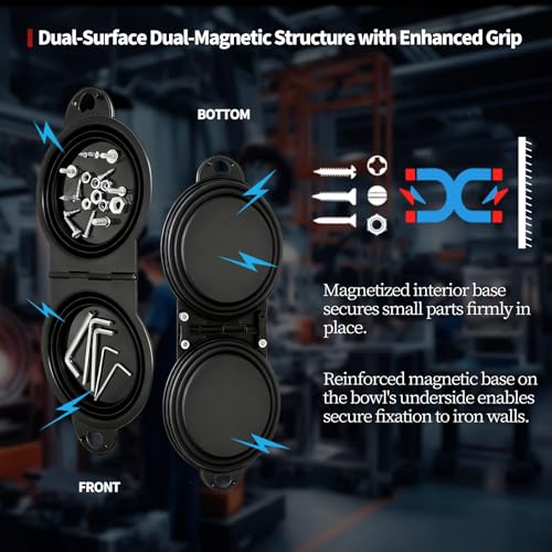 Magnetic Trays, Magnetic Bowl for Screws, Magnetic Tool Tray (black2.0) - style: black2.0
