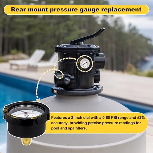 ECX2712B1 190059 Pressure Gauge Fits Pen-tair Pool/Spa Valve and Filter - size: 190059 ECX2712B1