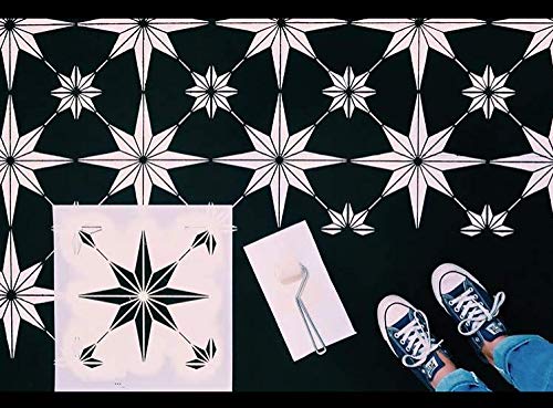Cutting Edge Stencils Star Tile Stencil - Large Floor Stencils for Painting - Reusable Mylar Floor & Wall Paint Stencil - DIY Home Makeover Decor (Medium 8x8) - size: Medium (8"x8")