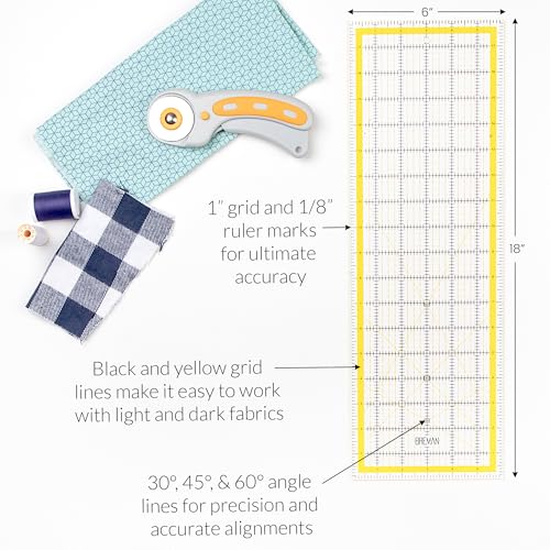 WA Portman 12x18 Fabric Cutting Mat, Quilting Rotary Cutter, Acrylic Ruler - size: 12" x 18"