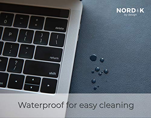 Nordik Leather Desk Mat - Midnight Blue - Large Leather Desk Pad 35x17 in - color: Midnight Blue