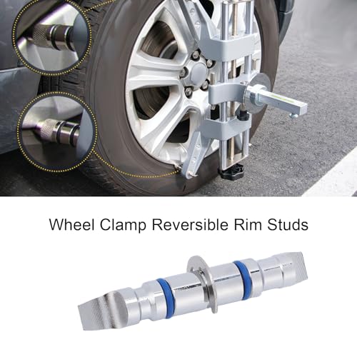 CHICIRIS 8pcs Wheel Alignment Clamp Rim Studs, Stainless Steel Reversible Positioning Kit with Snap Ring and Rubber Ring, for Hunter Wheel Clamps